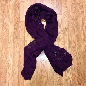 NWT | Large Purple Striped Stretchy Winter Scarf